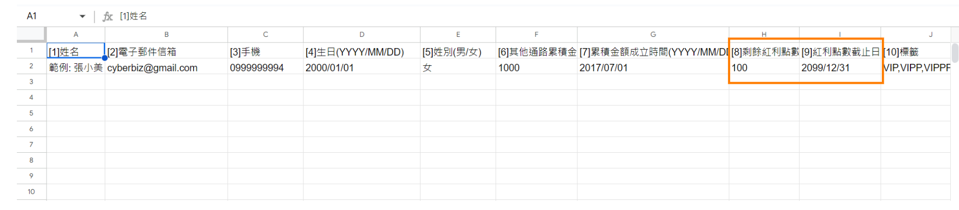 紅利點數手動發送